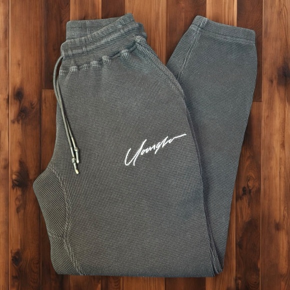 YoungLA Model 207 Cozy Thermal Jogger Sweatpants Black Size Medium - Picture 1 of 5